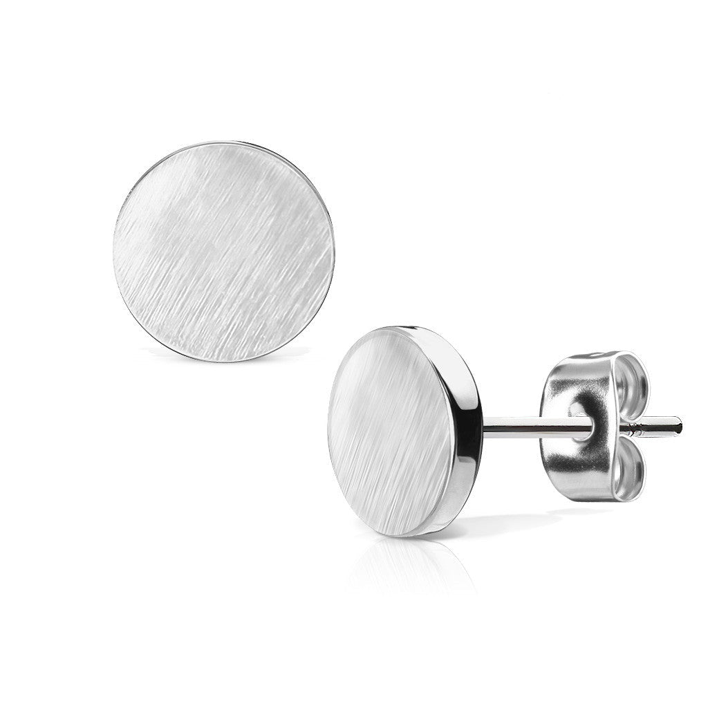 Boucles d’oreilles puces rondes en acier inoxydable