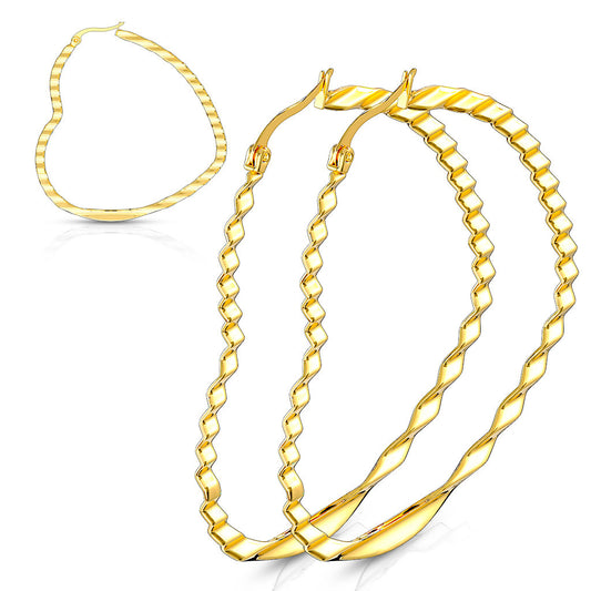 Boucles d’oreilles ores coeur ren acier inoxydable