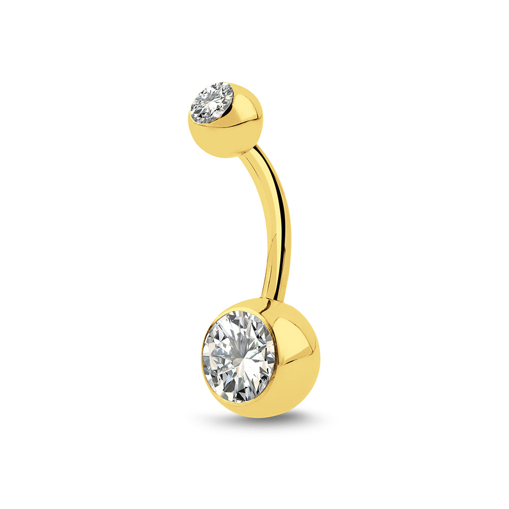 Piercing nombril Cristal en acier chirurgical