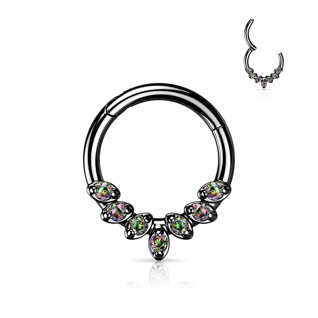 Piercing septum clicker Mystique en acier inoxydable
