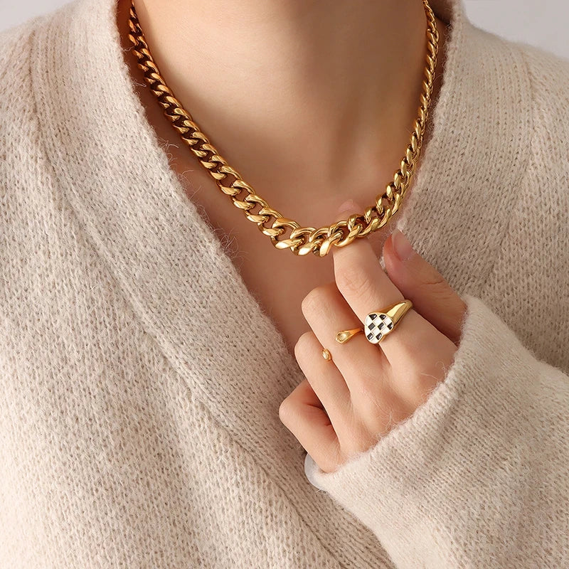 Collier Bergamo en acier inoxydable doré