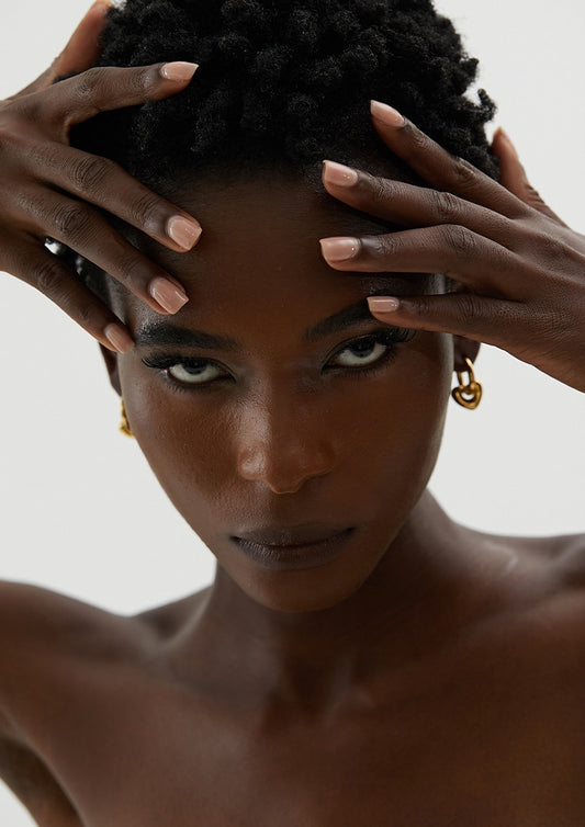 Boucles d’oreilles cœur dorées en acier inoxydable