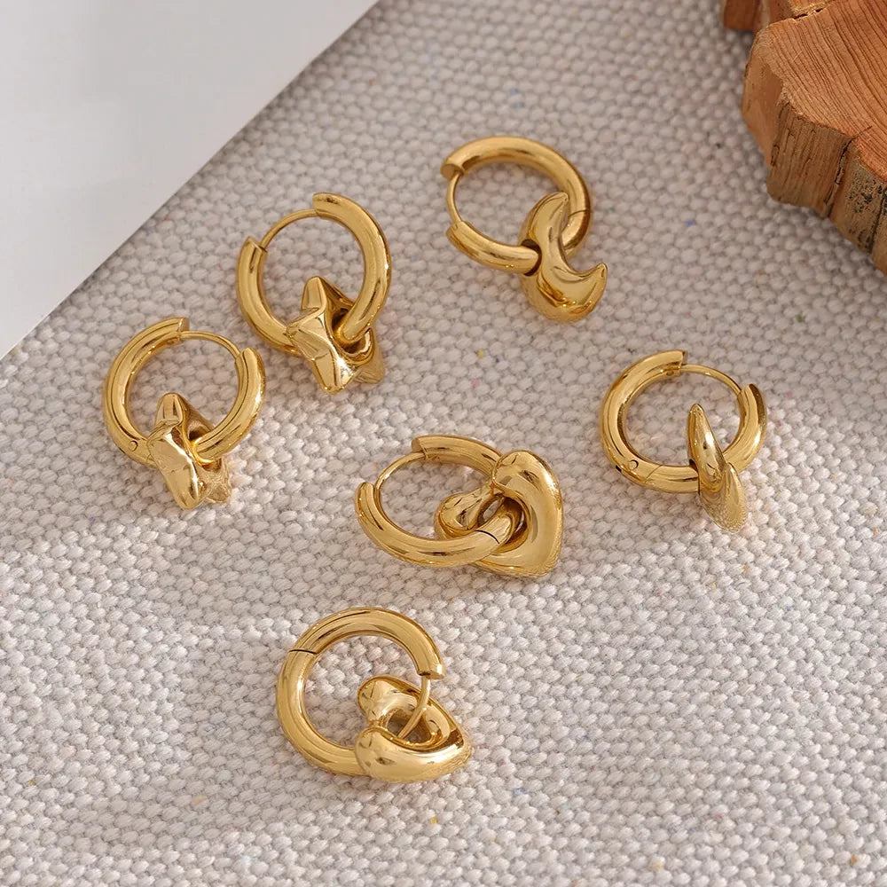 Boucles d’oreilles pendantes étoiles en acier inoxydable