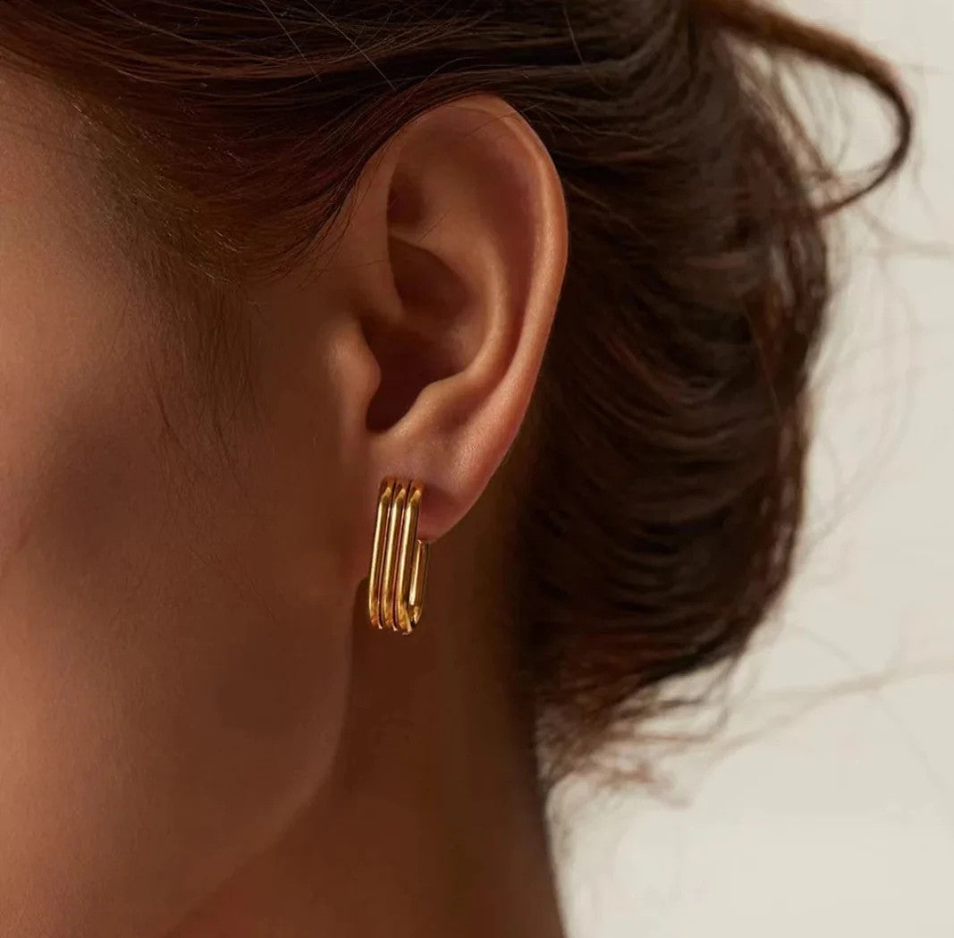Boucles d’oreilles Lignes fines en acier inoxydable