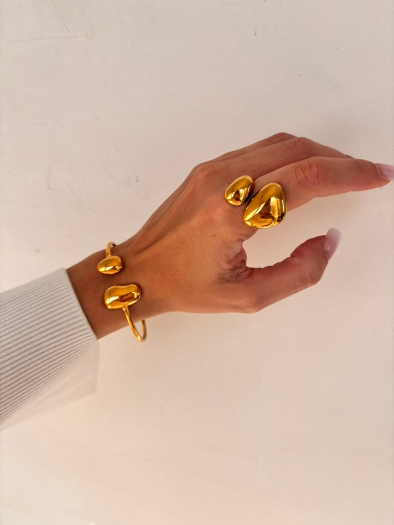 Bracelet manchette Amber en acier inoxydable