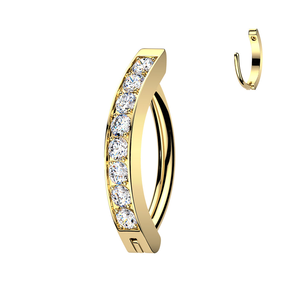 Piercing nombril clicker Infini en acier inoxydable doré