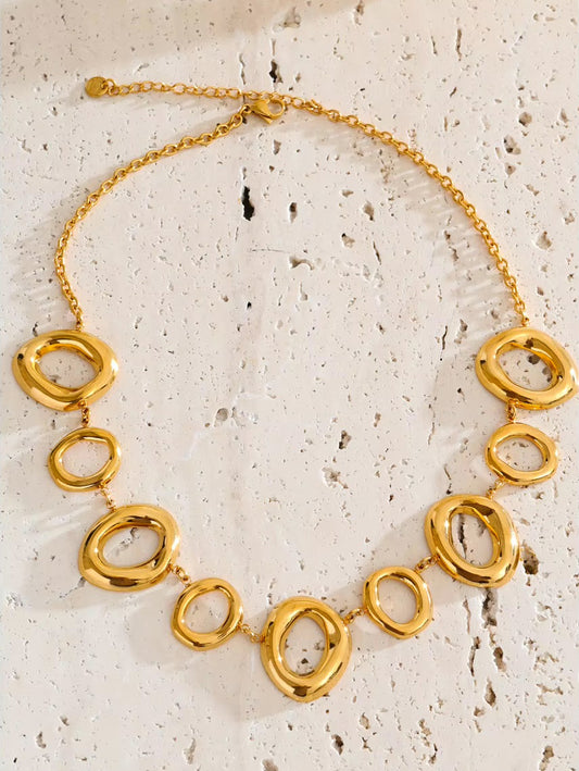 Collier Éclipse en acier inoxydable doré