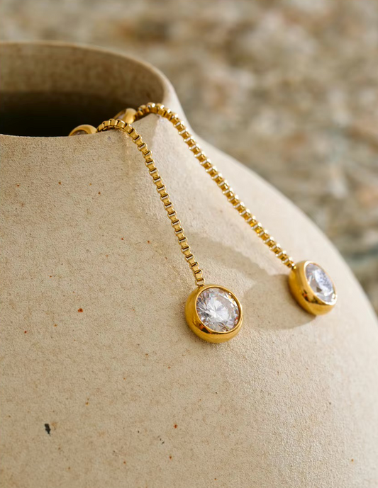 Boucles d'oreilles pendantes Lueur en acier inoxydable