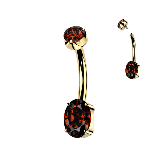 Piercing nombril Ovale Éclat en titane