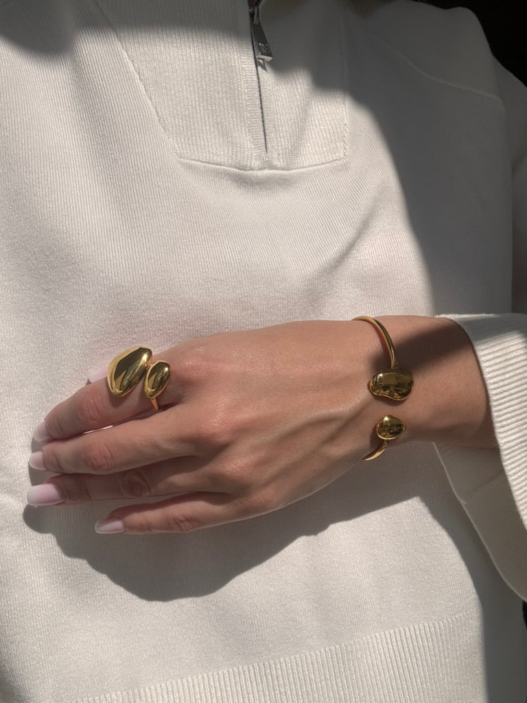 Bracelet manchette Amber en acier inoxydable