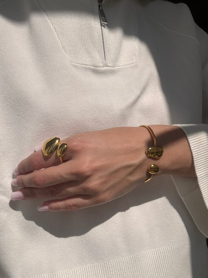 Bracelet manchette Amber en acier inoxydable