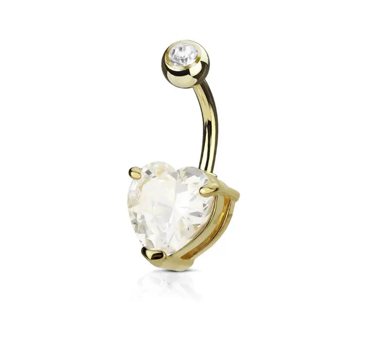 Piercing nombril Cœur Pur en acier inoxydable