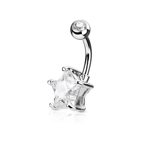Boucle de piercing Étoile lumineuse en acier inoxydable doré