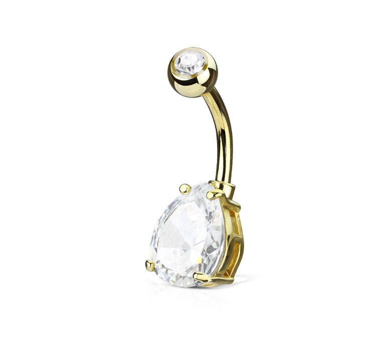 Boucle de piercing Goutte dorée en acier inoxydable