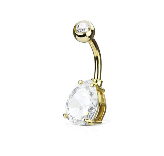 Boucle de piercing Goutte dorée en acier inoxydable