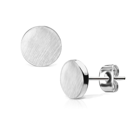 Boucles d’oreilles puces rondes en acier inoxydable