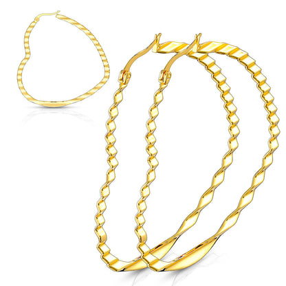 Boucles d’oreilles ores coeur ren acier inoxydable