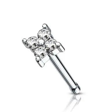 Piercing au nez Fleur zircone en acier inoxydable
