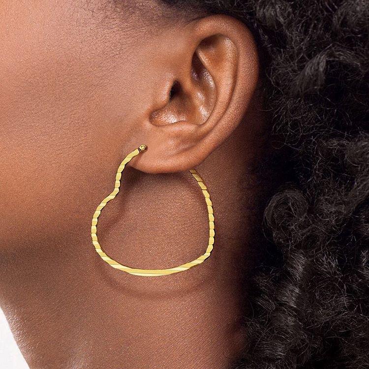Boucles d’oreilles ores coeur ren acier inoxydable