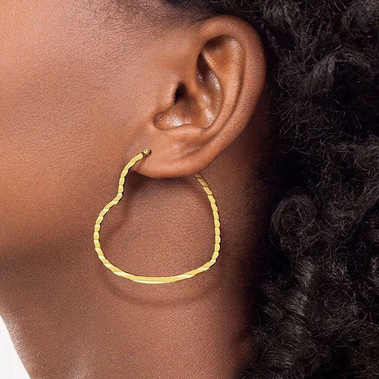 Boucles d’oreilles ores coeur ren acier inoxydable