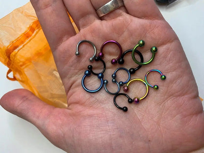 Piercing septum Fer à cheval bille 10 mm en acier inoxydable