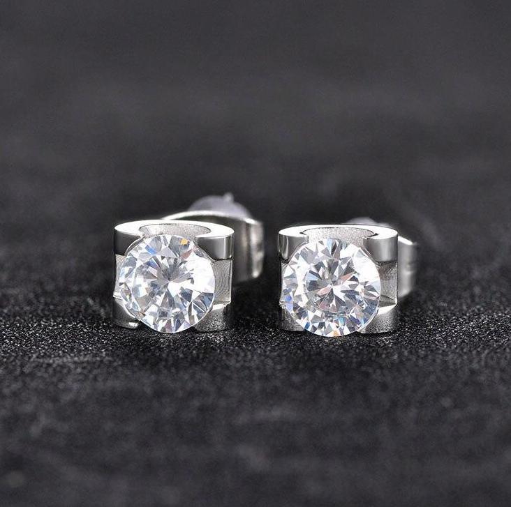 Boucles d’oreilles Brillantes en acier inoxydable