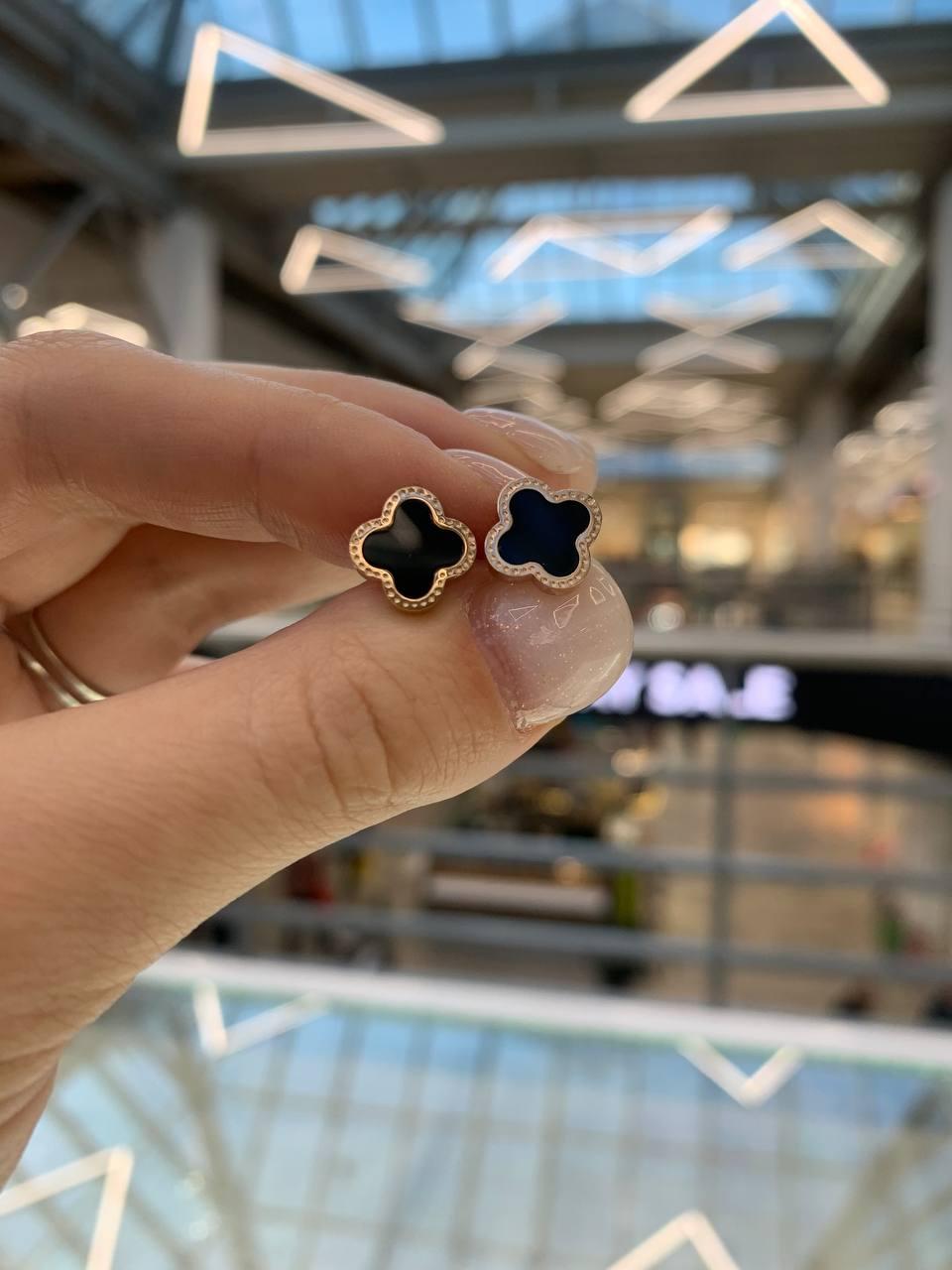 Boucles d’oreilles trèfle ores en acier inoxydable