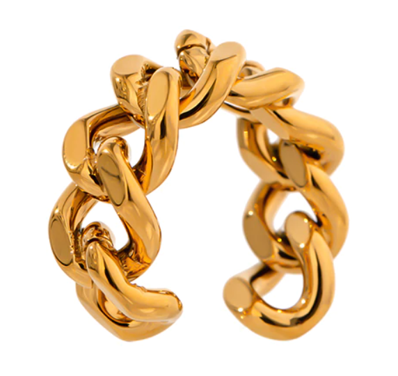 Bague Bergamo en acier inoxydable doré