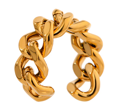 Bague Bergamo en acier inoxydable doré