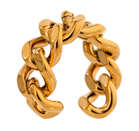 Bague Bergamo en acier inoxydable doré