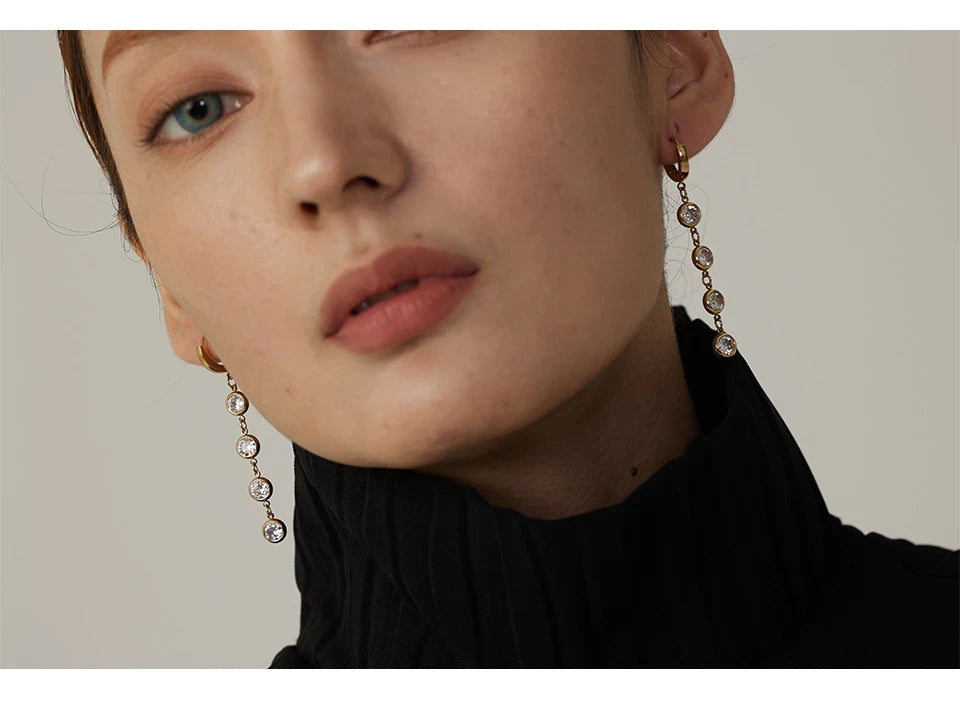 Boucles d’oreilles dorées élégantes en acier inoxydable "Dolce"