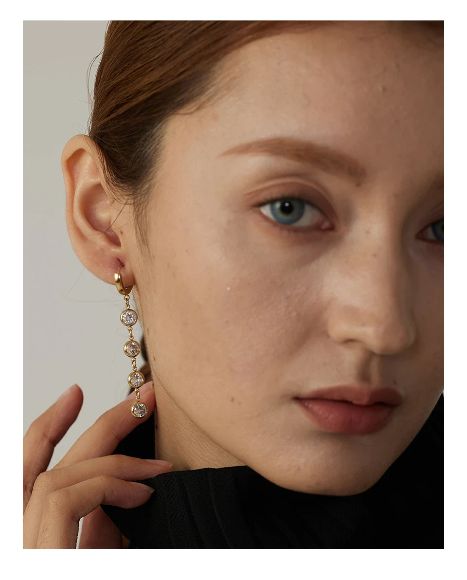 Boucles d’oreilles dorées élégantes en acier inoxydable "Dolce"