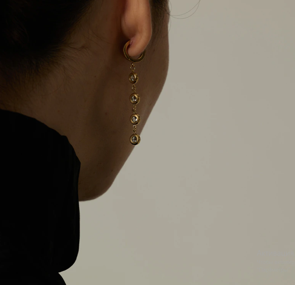 Boucles d’oreilles dorées élégantes en acier inoxydable "Dolce"