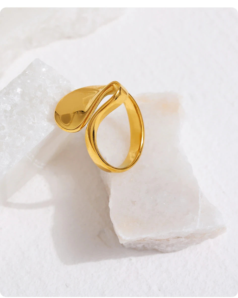 Bague Flirt ouverte en acier inoxydable doré
