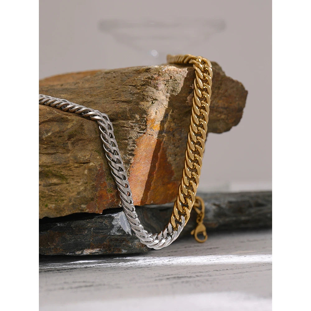 Collier Duos en acier inoxydable bicolore