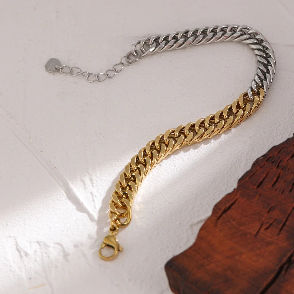 Bracelet Duos en acier inoxydable bicolore