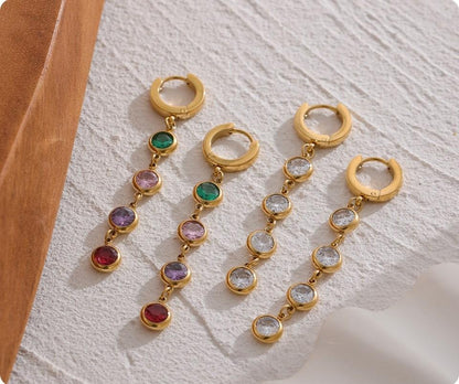 Boucles d’oreilles dorées élégantes en acier inoxydable "Dolce"