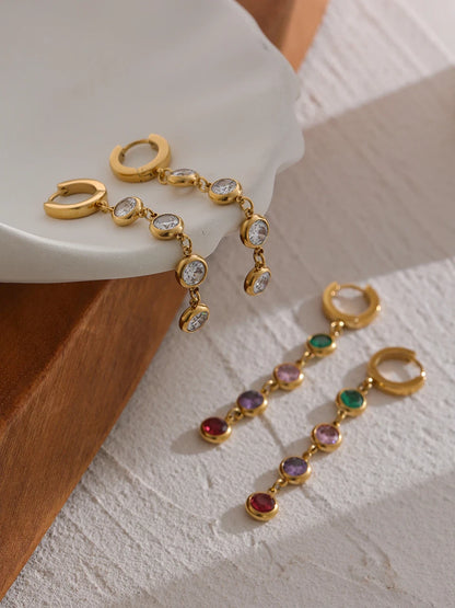 Boucles d’oreilles dorées élégantes en acier inoxydable "Dolce"