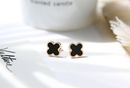 Boucles d’oreilles trèfle ores en acier inoxydable