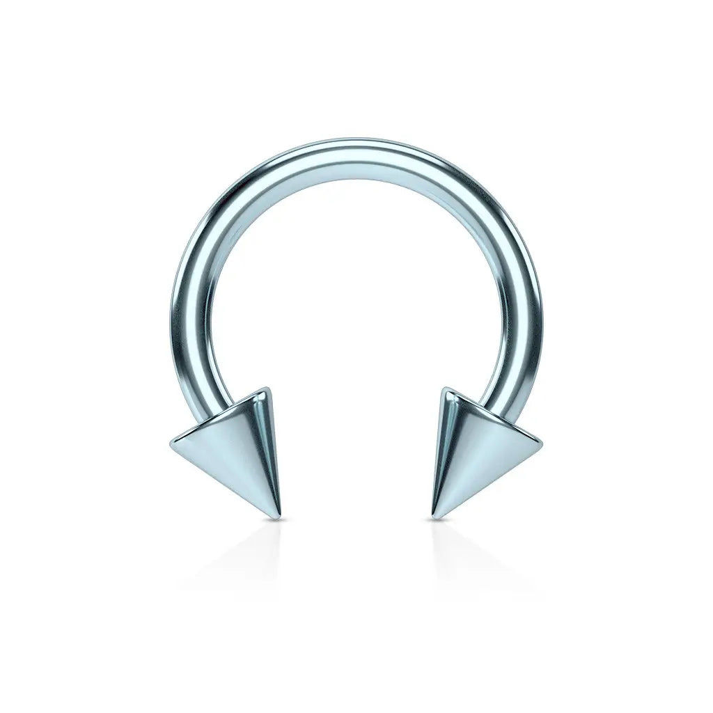 Piercing septum Fer à cheval à pointes 10 mm en acier inoxydable
