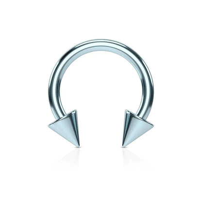 Piercing septum Fer à cheval à pointes 10 mm en acier inoxydable