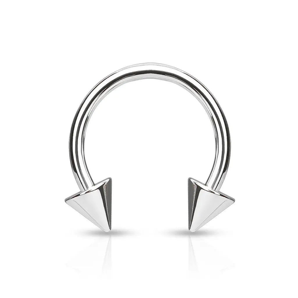 Piercing septum Fer à cheval à pointes 10 mm en acier inoxydable