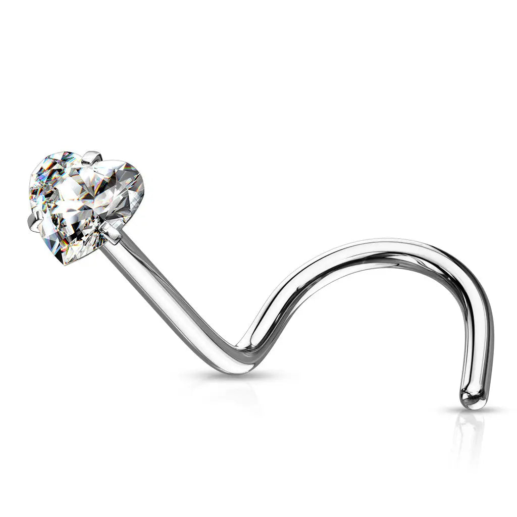 Piercing nez Cœur en acier inoxydable