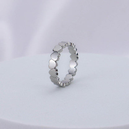 Bague Cœurs – acier inoxydable