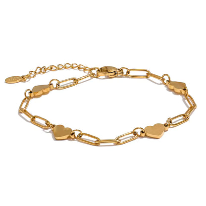 Bracelet  Cœurs Dorés en acier inoxydable