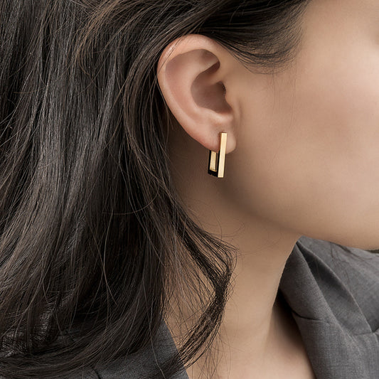 Boucles d’oreilles géométriques ores en acier inoxydable