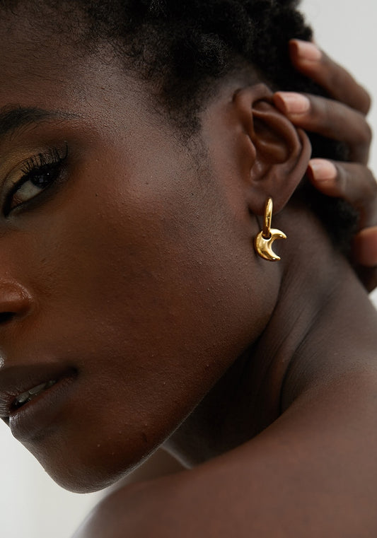 Boucles d’oreilles lune ores en acier inoxydable