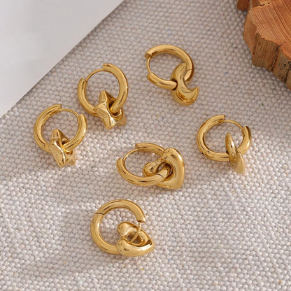 Boucles d’oreilles cœur en acier inoxydable