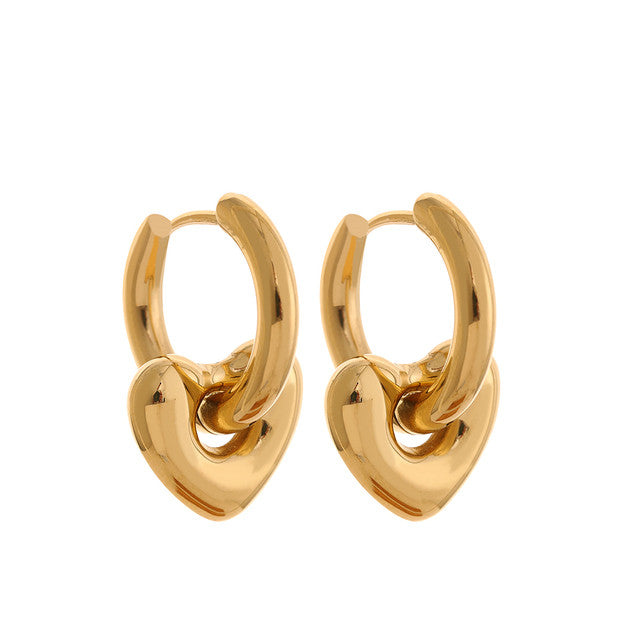 Boucles d’oreilles cœur en acier inoxydable