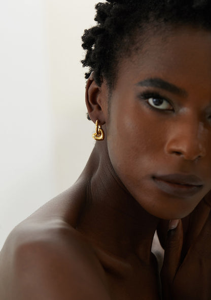 Boucles d’oreilles cœur en acier inoxydable